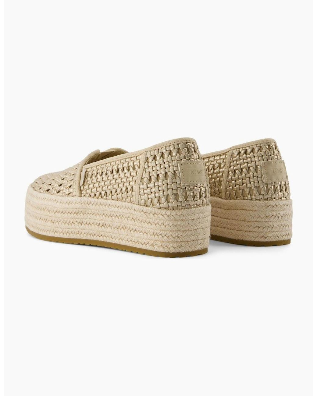 TOMS White Valencia Textile Champagne Shoes