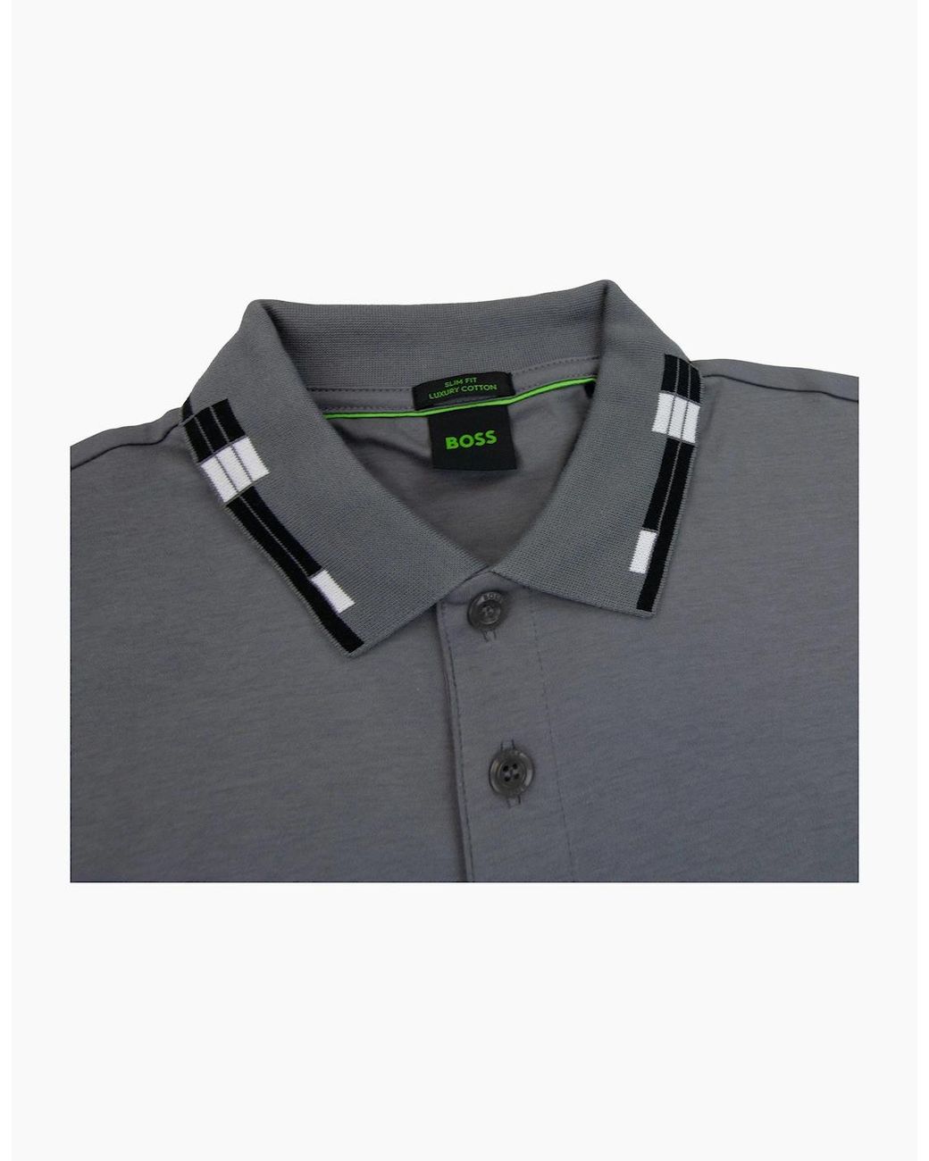 Boss Gray Paule Slim Fit Laxury Cotton Polo 036 for men