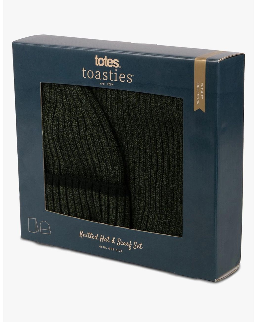 Totes Blue Hat & Scarf Set Khaki for men