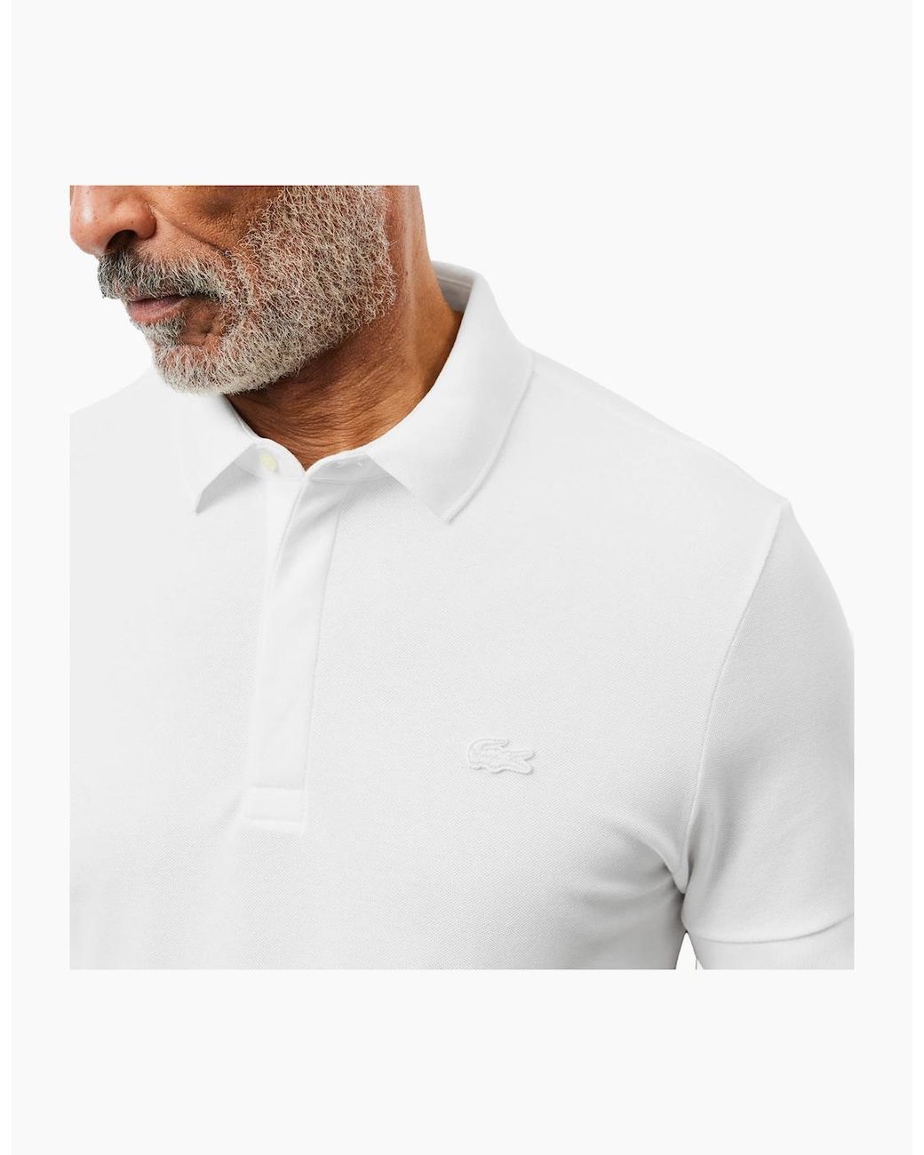 Lacoste White Ph5522 Paris Stretch Pique Polo for men