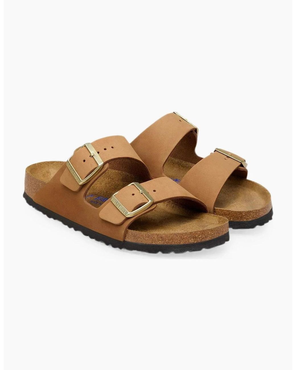 Birkenstock Arizona White Arizona Soft Footbed Nubuck Narrow Tan