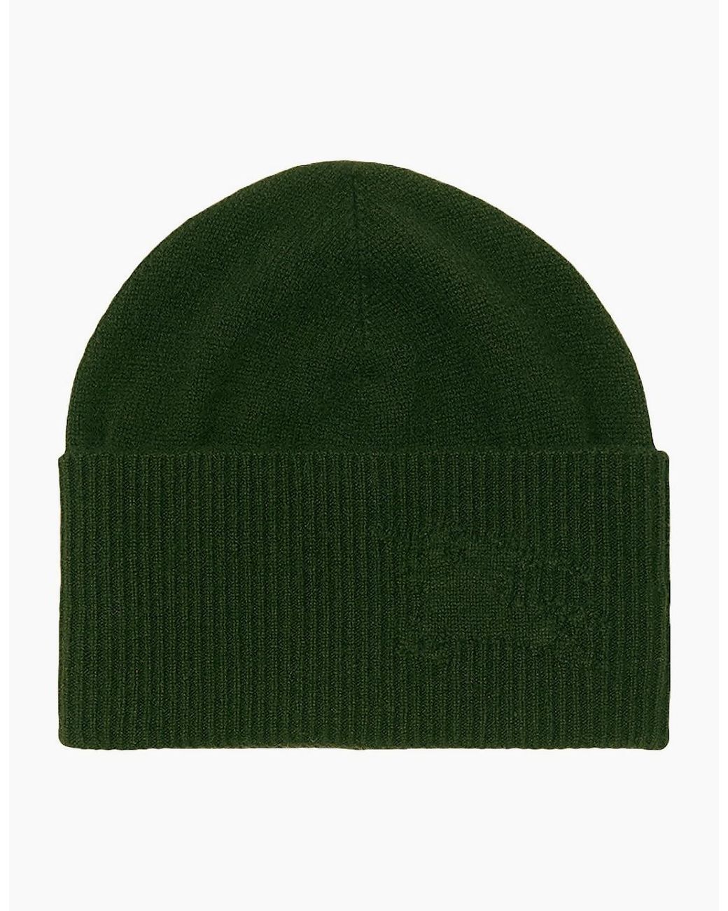 Burberry Green Logo Cashmere Ekd Beanie Khaki for men