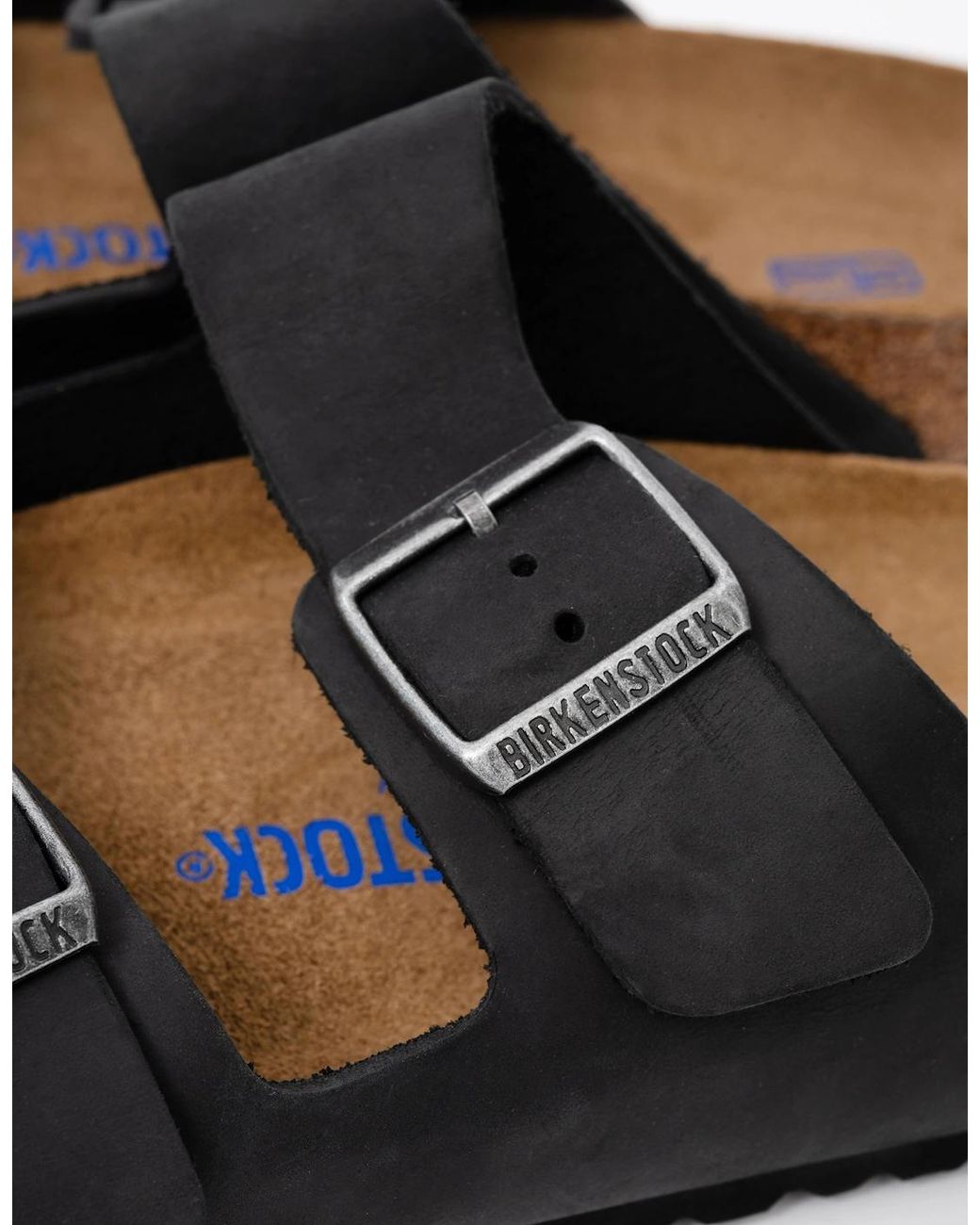 Birkenstock Arizona Black Soft Footbed Oiled Leather Sandals for men