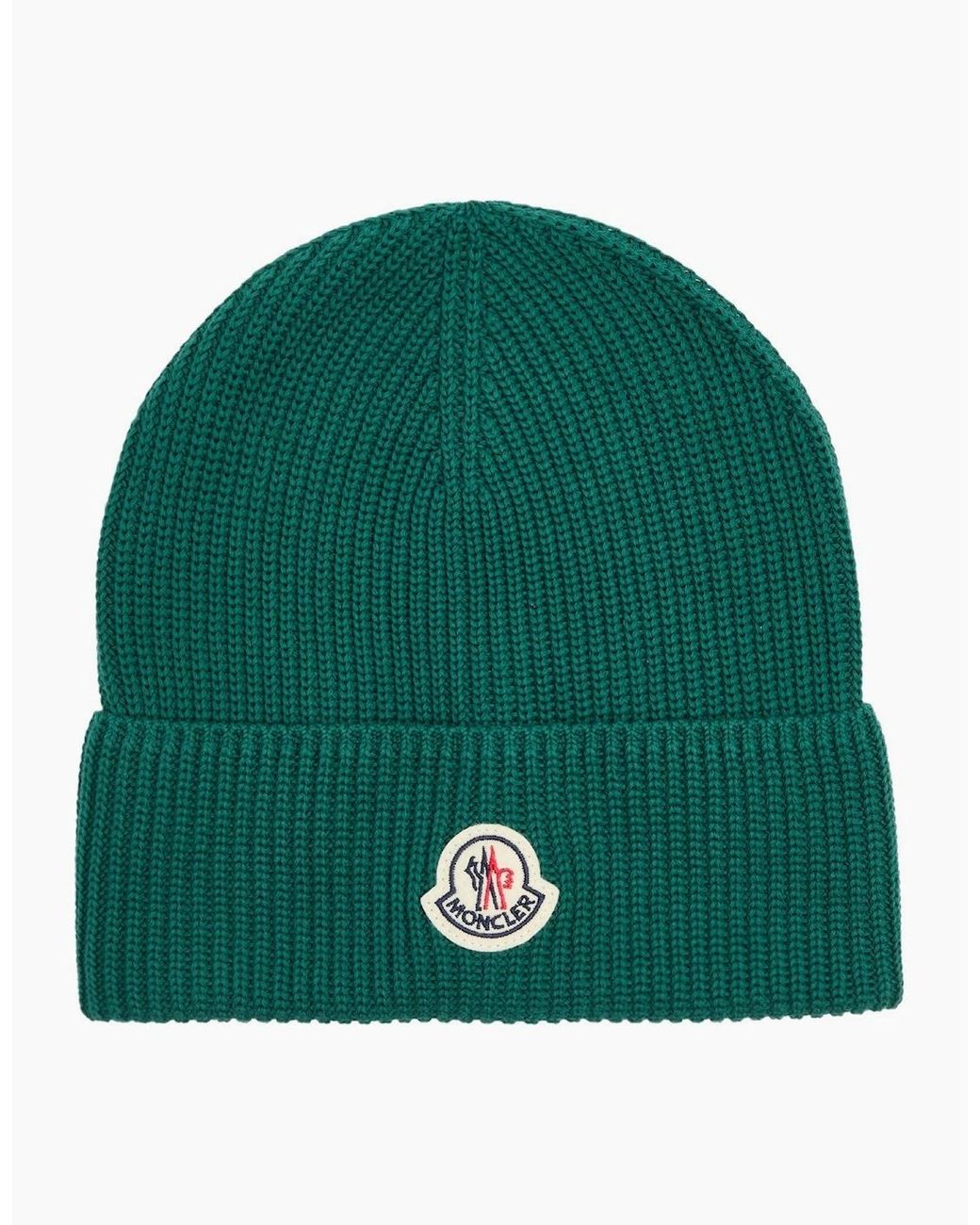 Moncler Green Logo Beanie for men