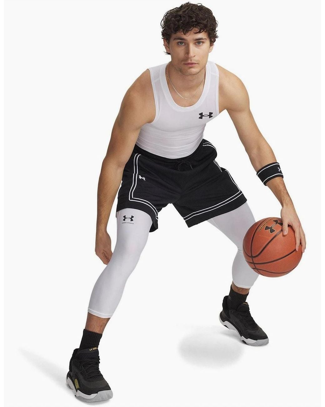 Under Armour Black Baseline Bermuda Shorts With Elasticated Waistband for men