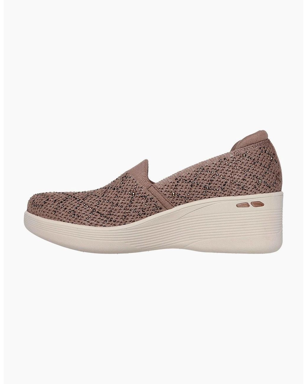 Skechers Brown Pier-Lite My Reflection Polyester Mocha Trainers