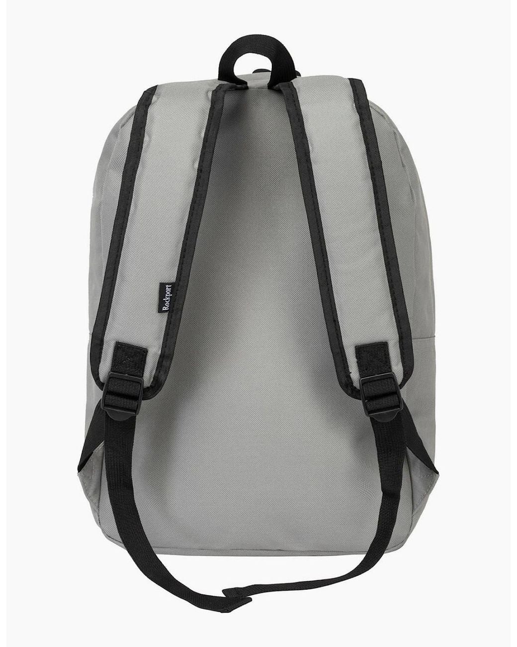 Rockport Gray Solid Patterned Med Backpack With Logo for men