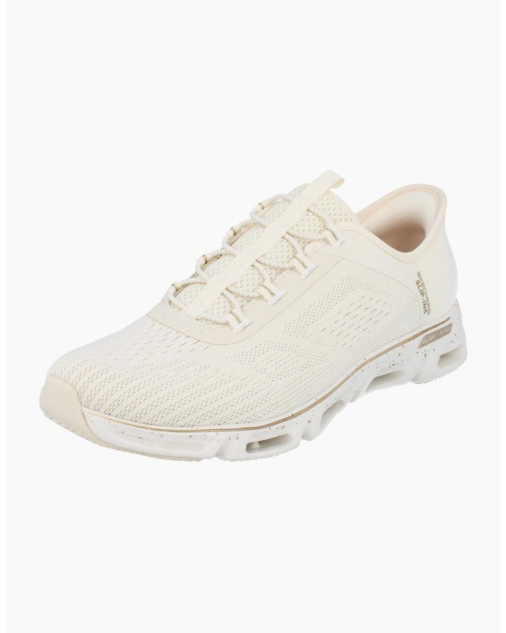 Skechers White Slip Ins Glide Step Gratify Pace Trainers 104610 Shoes Ntgd