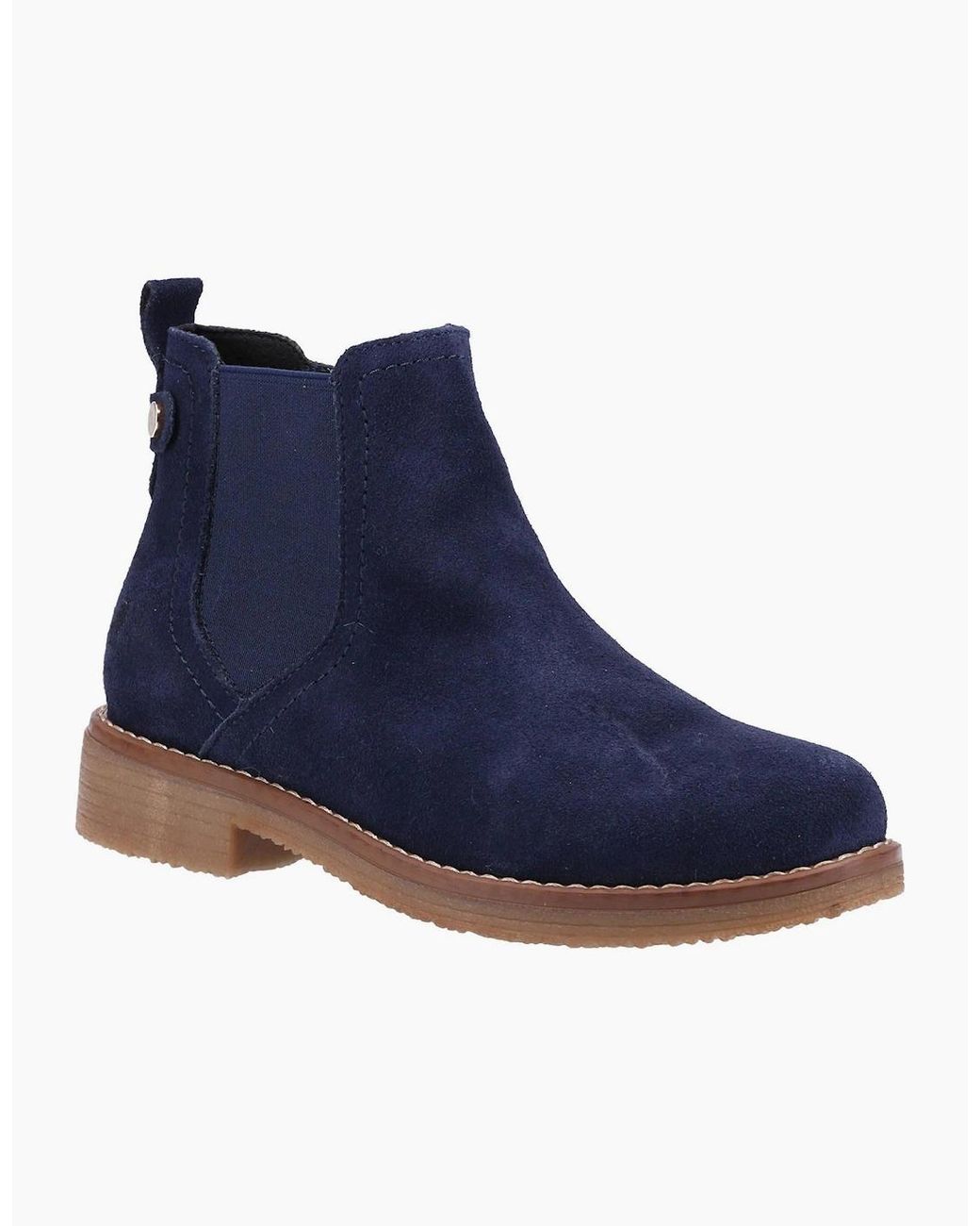 Hush Puppies Blue Maddy Suede Memory Foam Ankle Boots