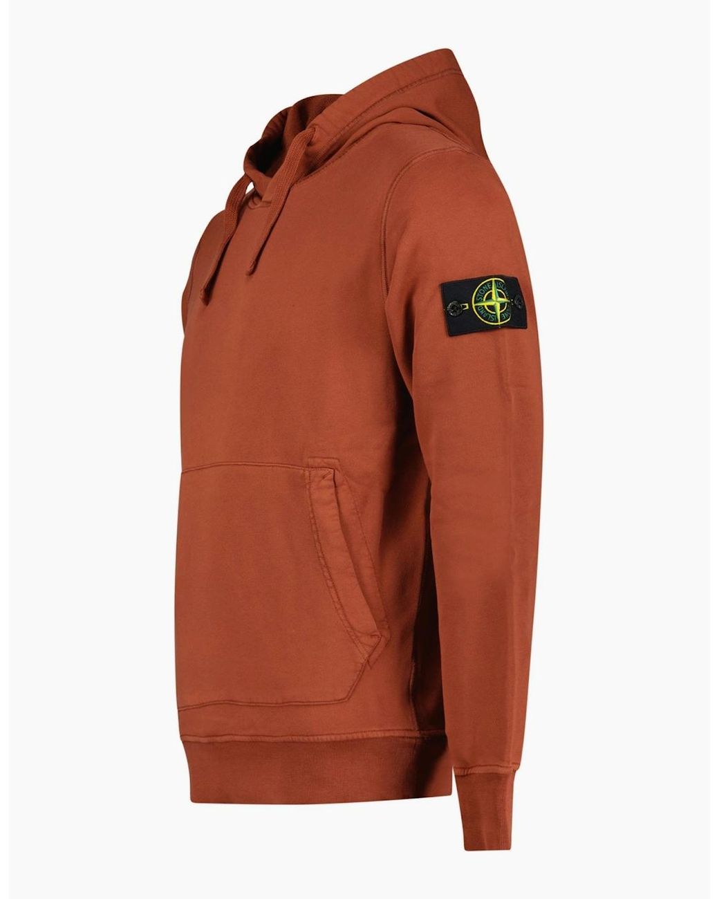 Stone Island Orange Cotton Hoodie Sweatshirt Brick for men