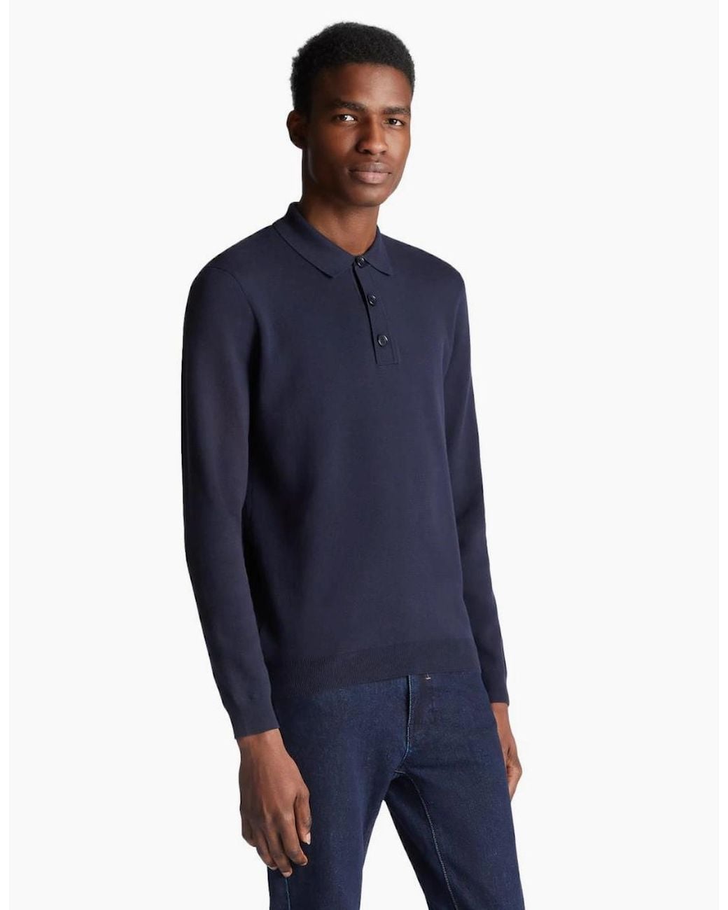 Remus Uomo Blue Knitted Polo A1-26 78 for men