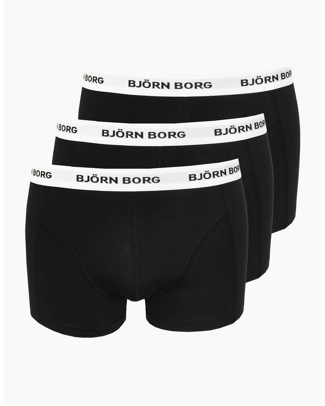 Björn Borg Black 3-Pack Waistband Boxer Trunks for men