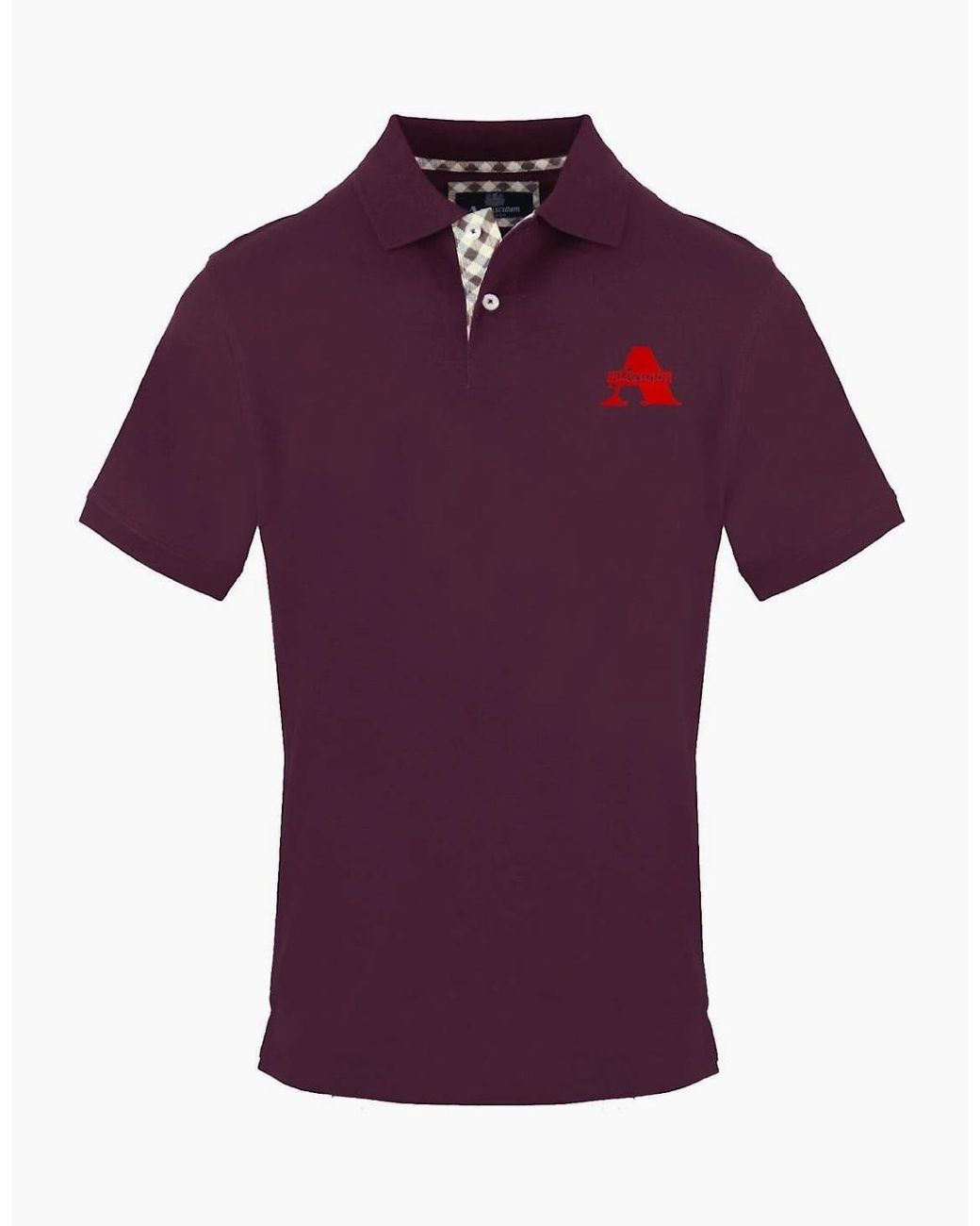 Aquascutum Purple Collared Neck Short Sleeve Polo Shirt for men