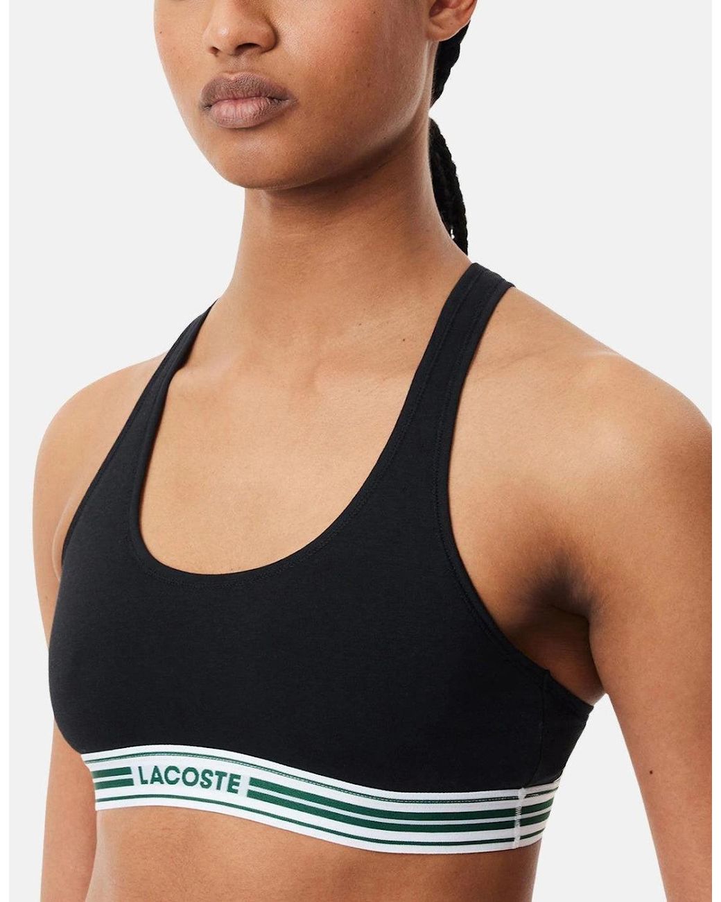 Lacoste Black Heritage Stretch Cotton Racer Back Bralette