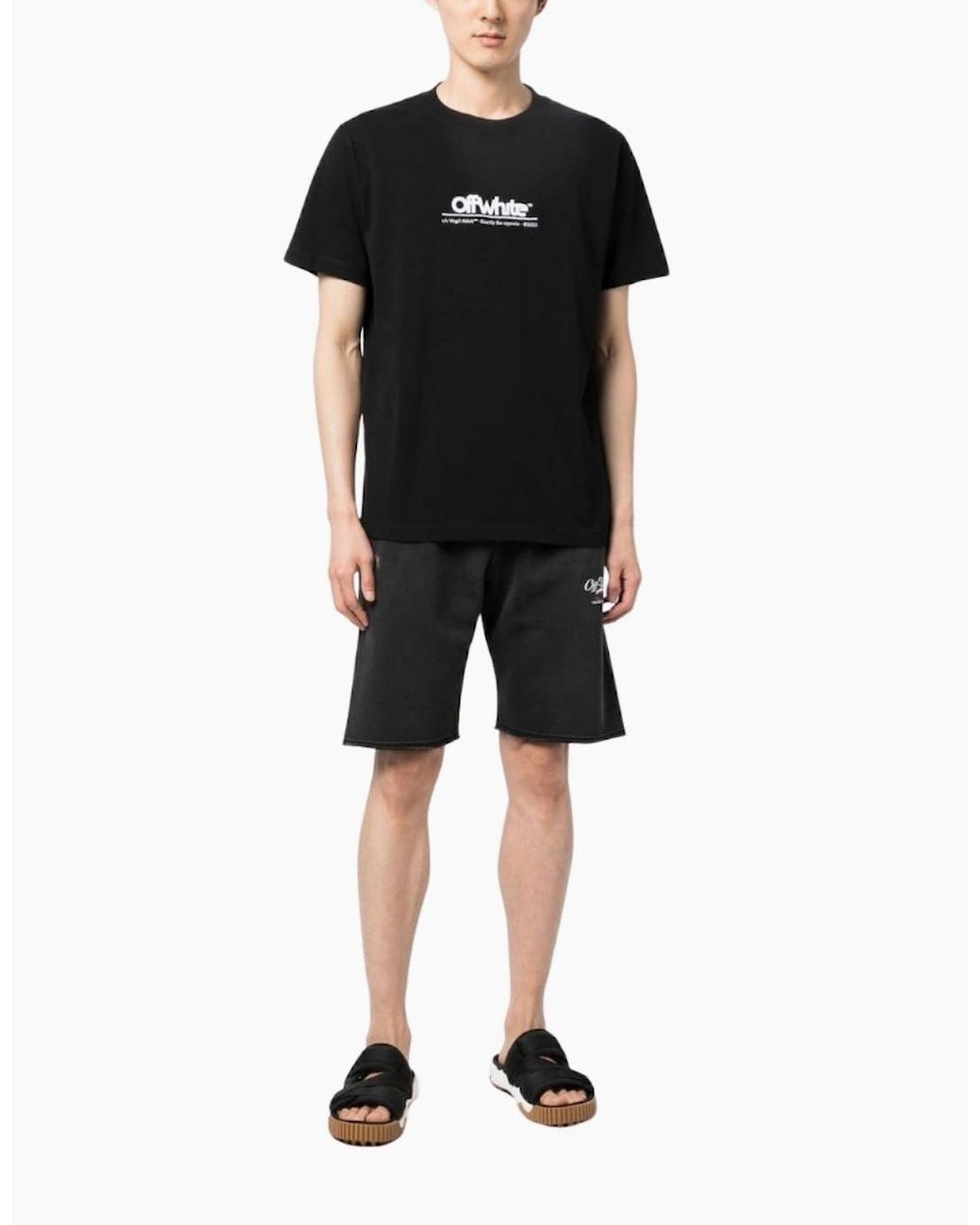 Off-White c/o Virgil Abloh Black Wave Off Sweatshorts for men