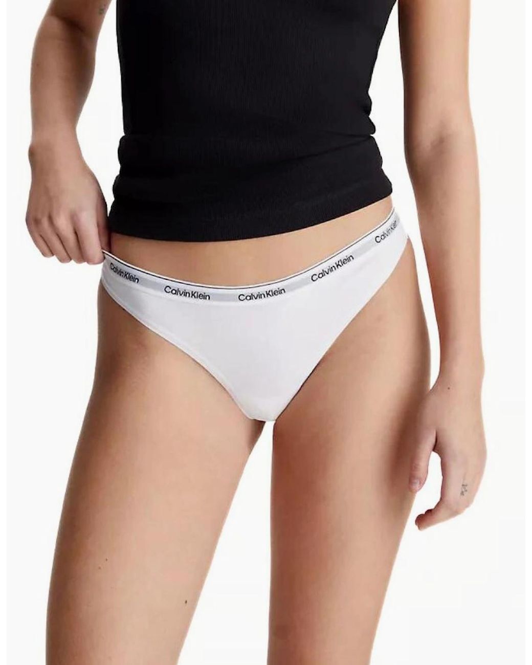 Calvin Klein White 3-Pack Modern Logo Thongs
