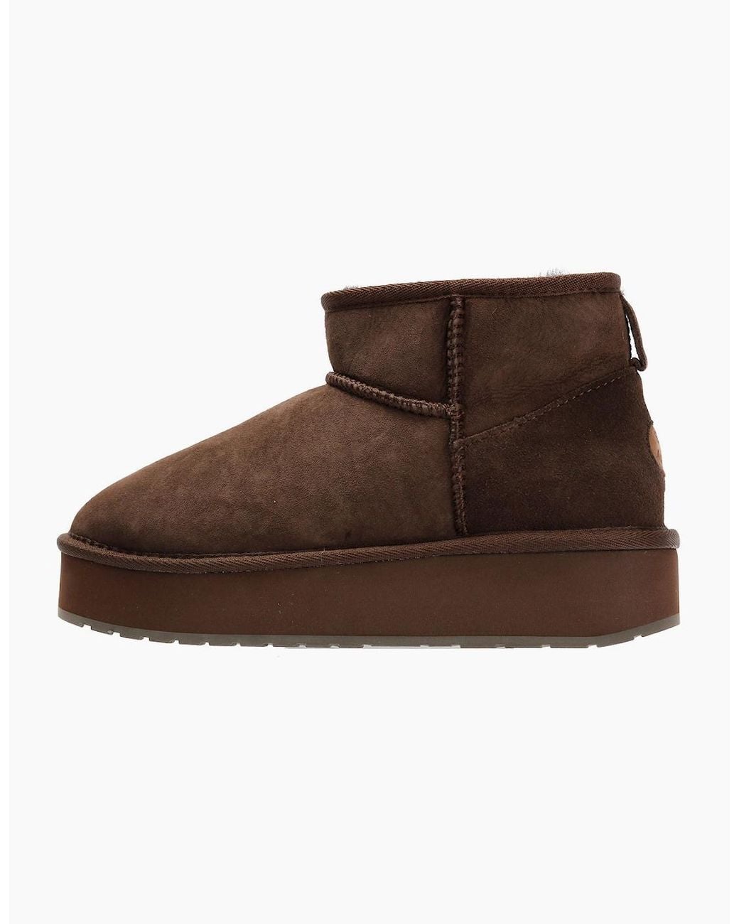 EMU Brown Australia Stinger Micro Flatform 2.0 Sheepskin Chocolate Boots