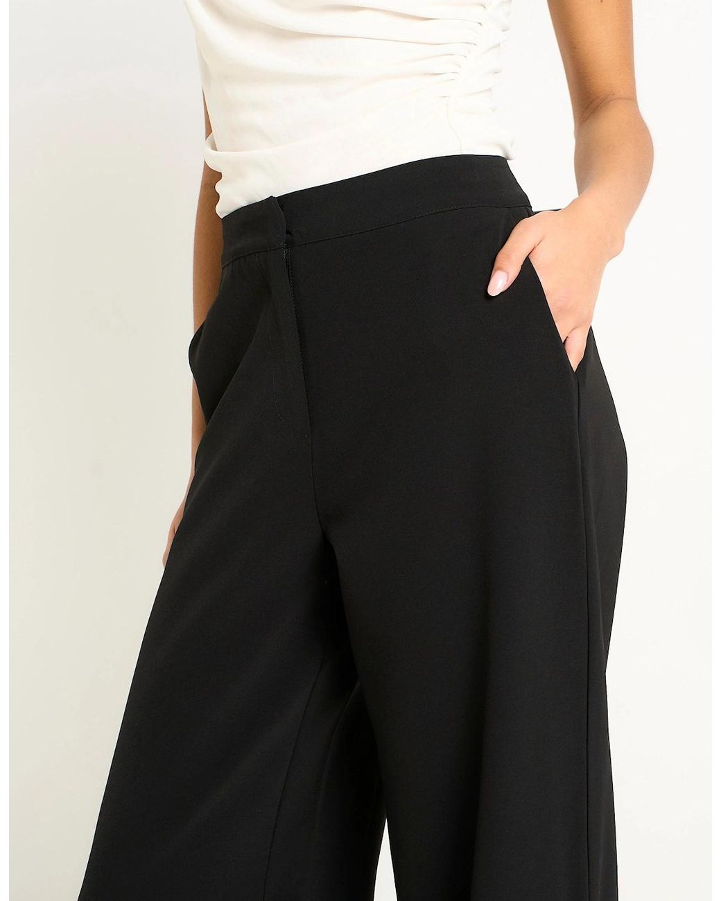 Gini London Black Wide Leg Tailored Trousers