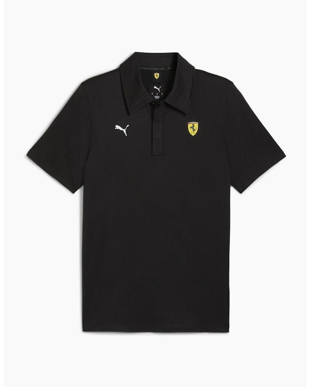 PUMA Black Ferrari Sportswear Cloudspun Short Sleeve Polo for men