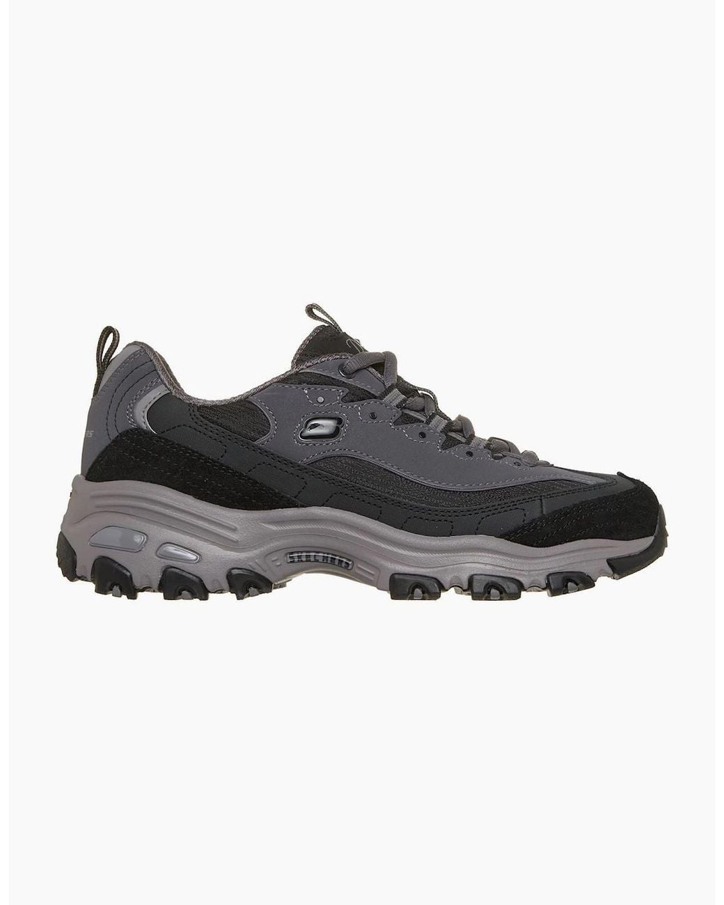 Skechers Black D'Lites Modern Classic Leather /Charcoal Trainers