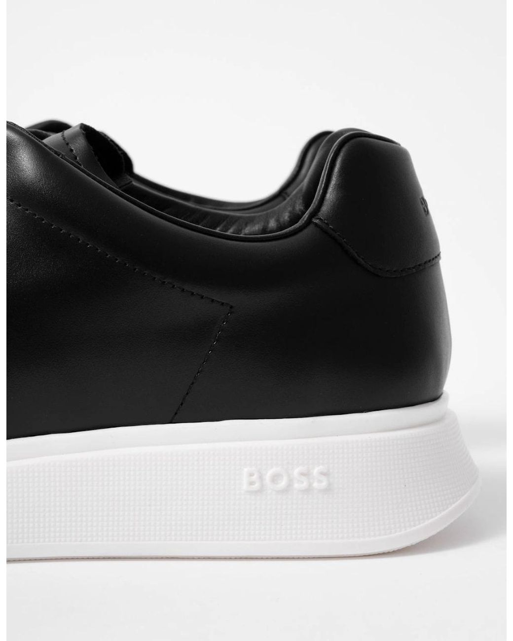 Boss Black Boss Bulton Runn Polished Leather Trainers With Rubber Outsole for men