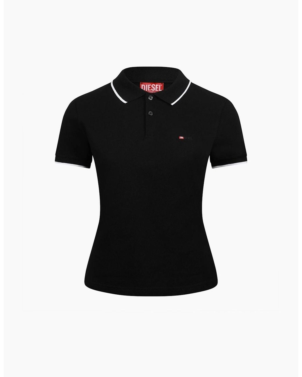 DIESEL Black T Tendy Microdiv Short Sleeve Polo Shirt for men
