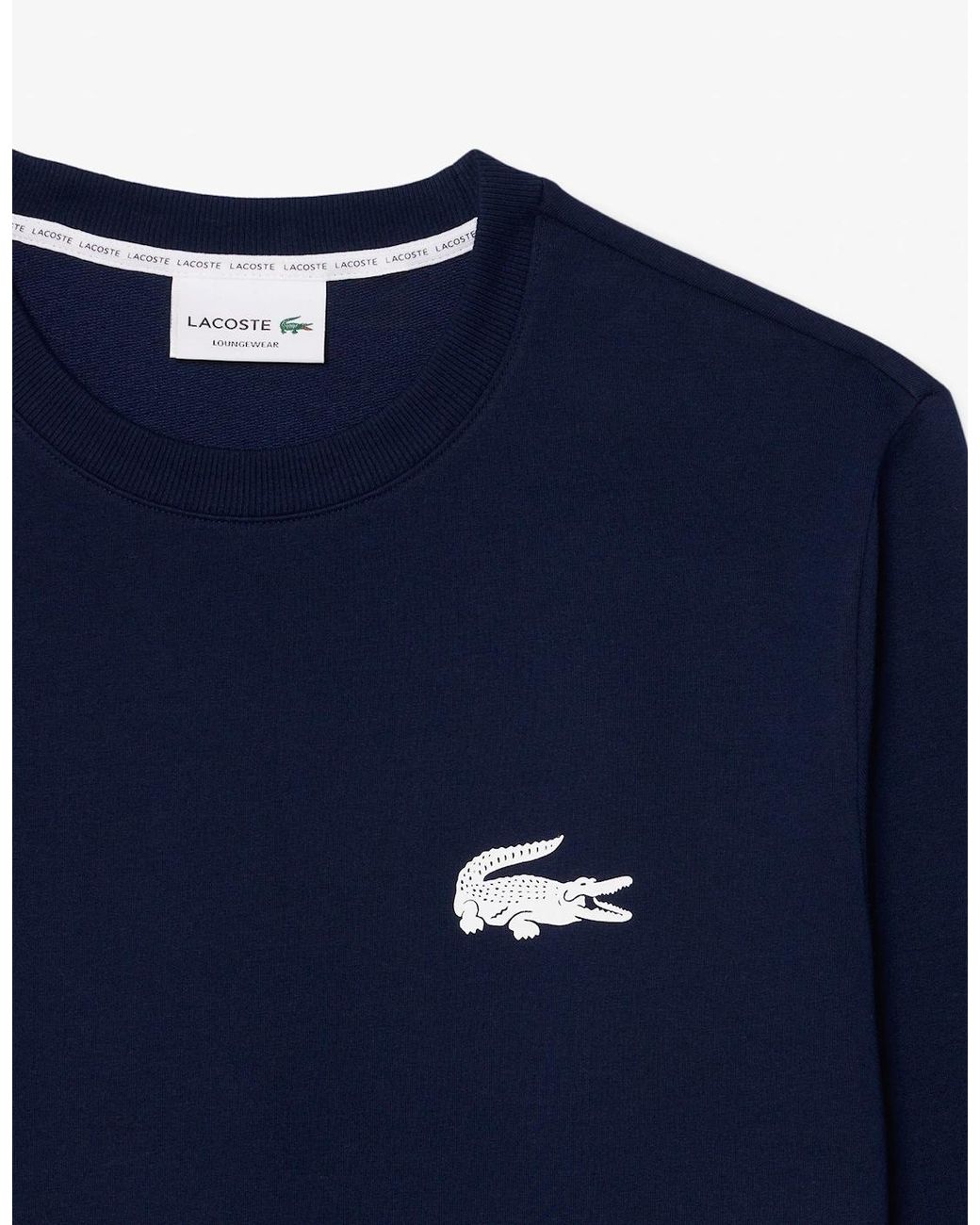 Lacoste Blue Fleece Lounge Hoodie for men