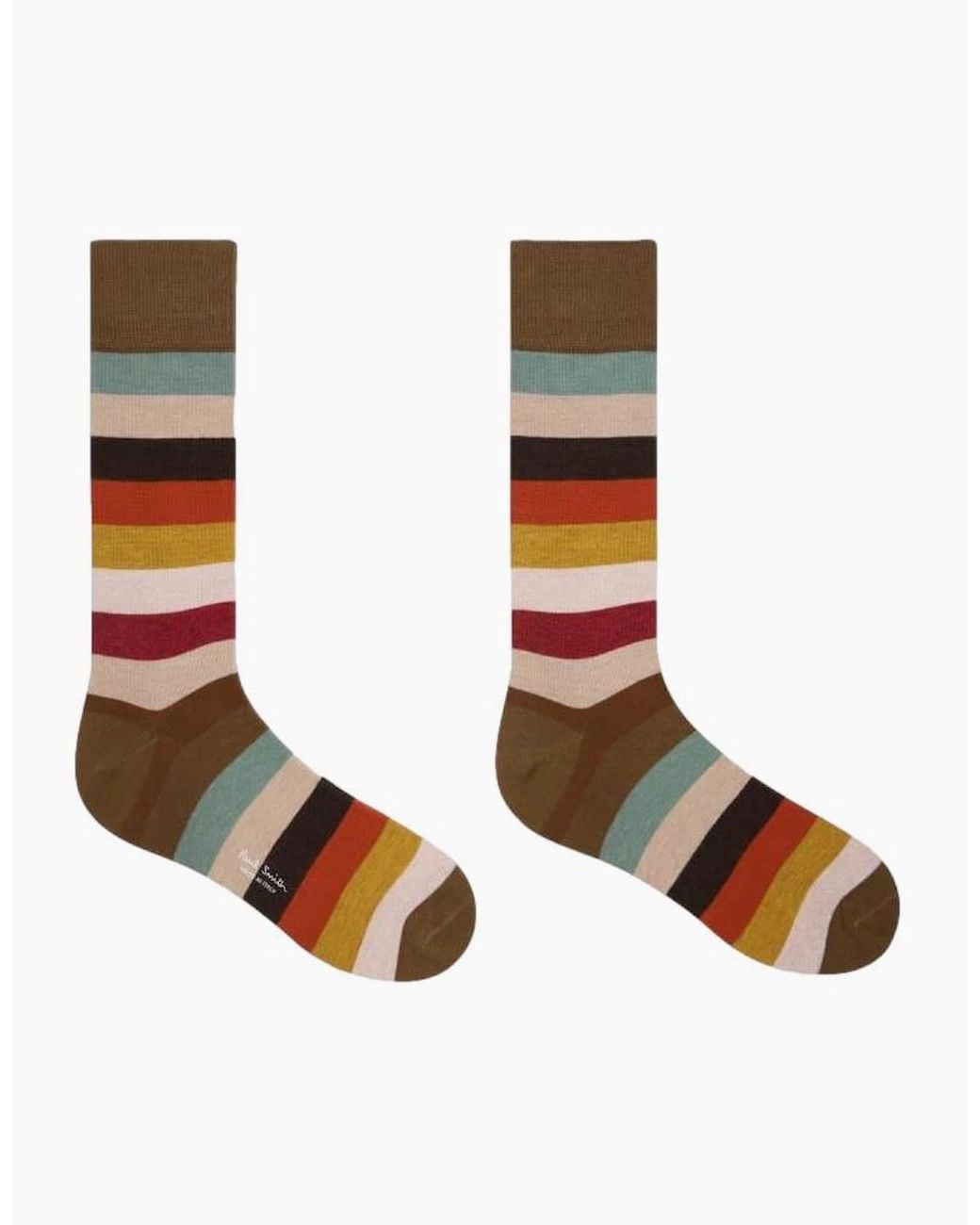 Paul Smith Brown Craft Stripe Sock 92 Multi for men