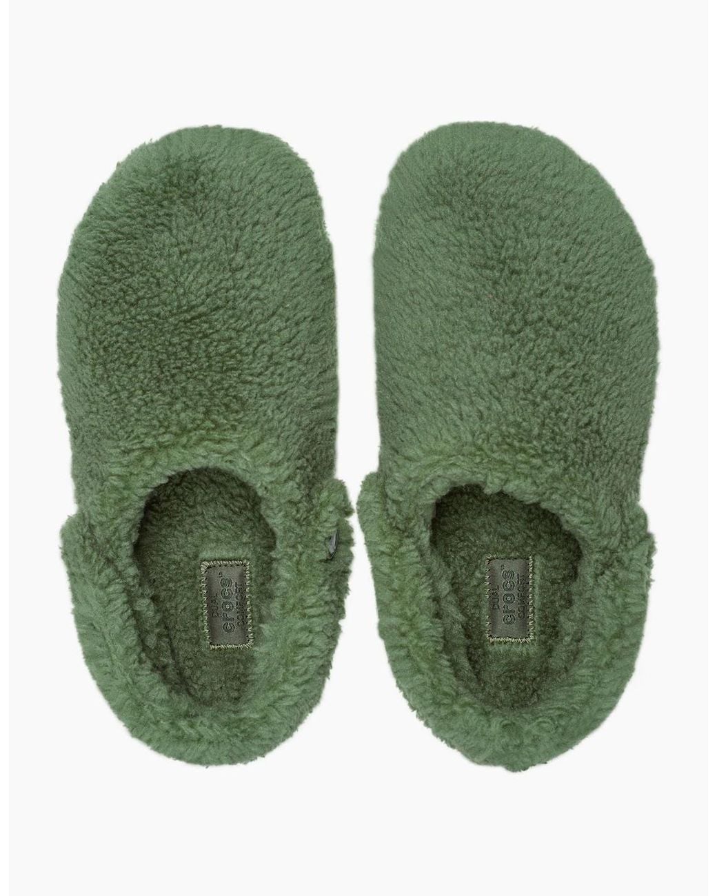 CROCSTM Green Classic Cozzzy Polyester Army Slippers