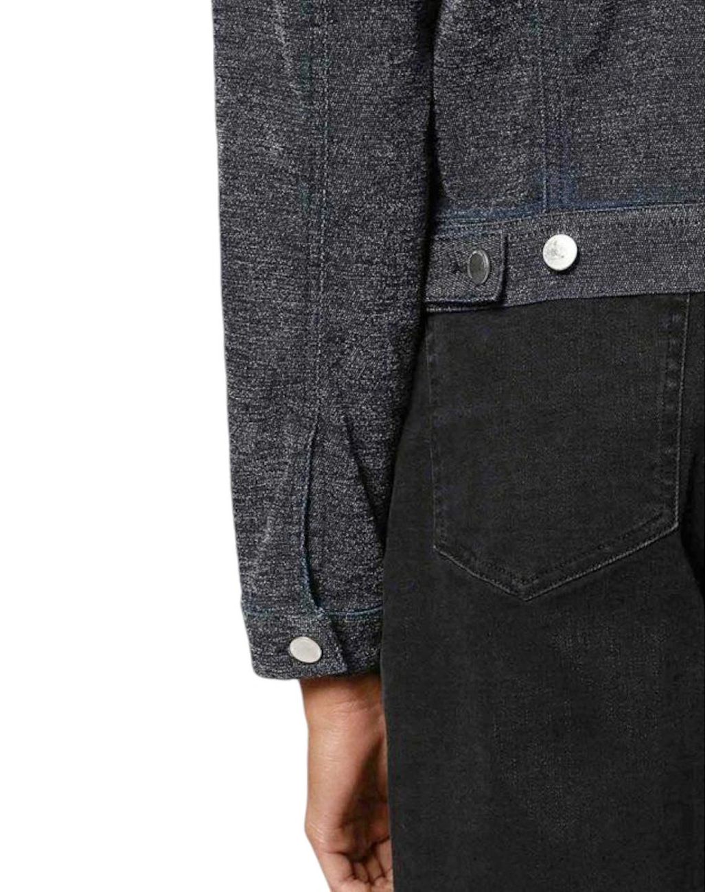 DIESEL Gray Leisy Ne Veste Jogg Jeans Jacket Sweat Hooded Winter Outwear Coat