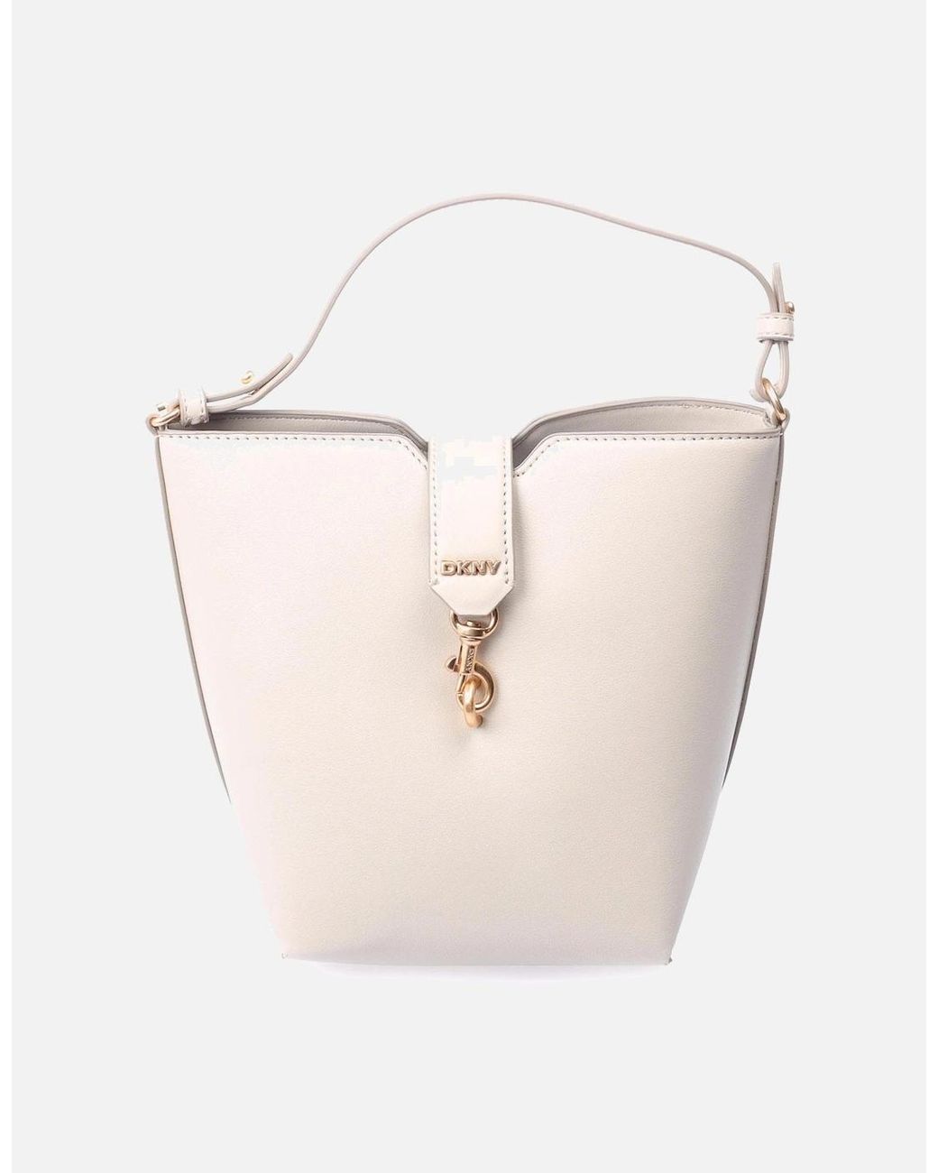 DKNY White Taira Bucket Bag