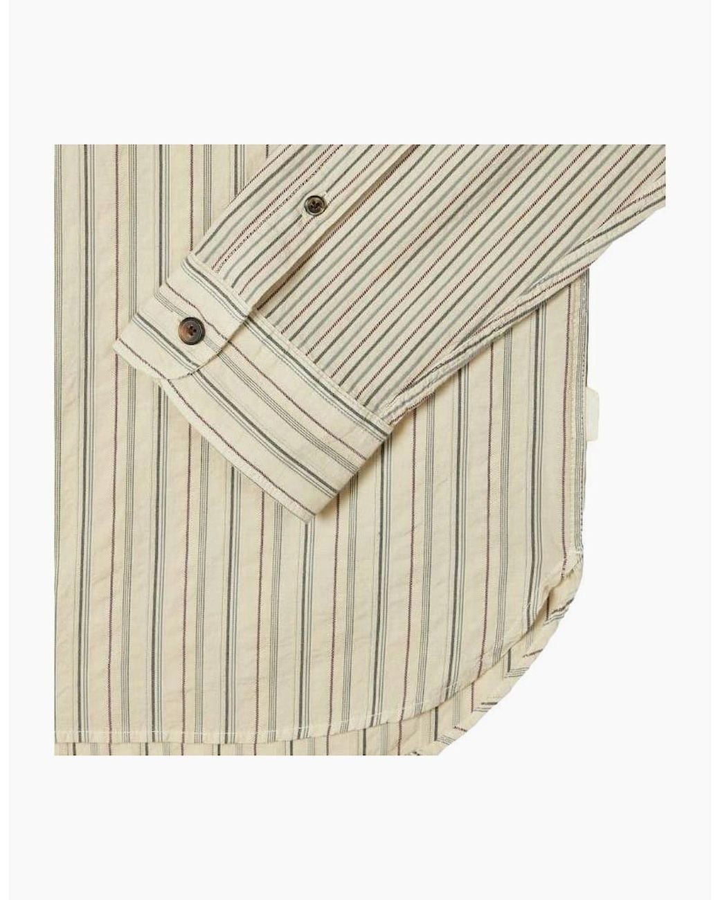 Paul Smith Natural Ps Cut & Sew Stripe Shirt 02 Off for men