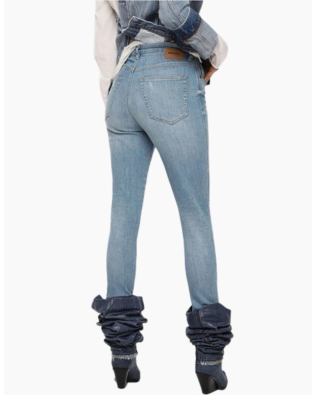 DIESEL Blue Babhila High 081Af Skinny Jeans Slim Fit High Waisted Denim Pants