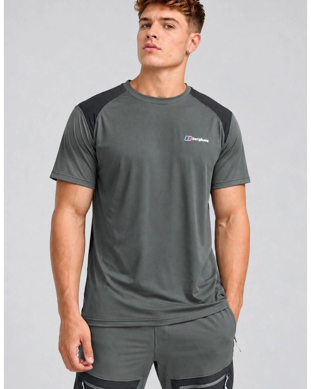 Berghaus Gray Wayside 3.0 Tech Gym T Shirt for men