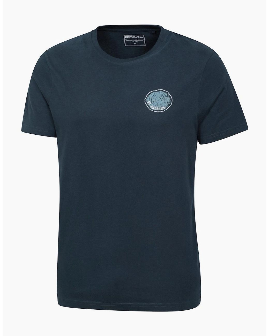 Mountain Warehouse Blue St Andrews Tree Ring Organic T-Shirt for men