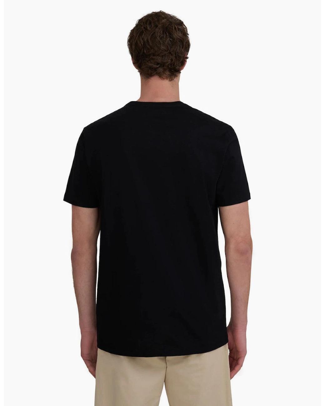 Sandbanks Black Mercerised Badge T-Shirt A1-26 for men