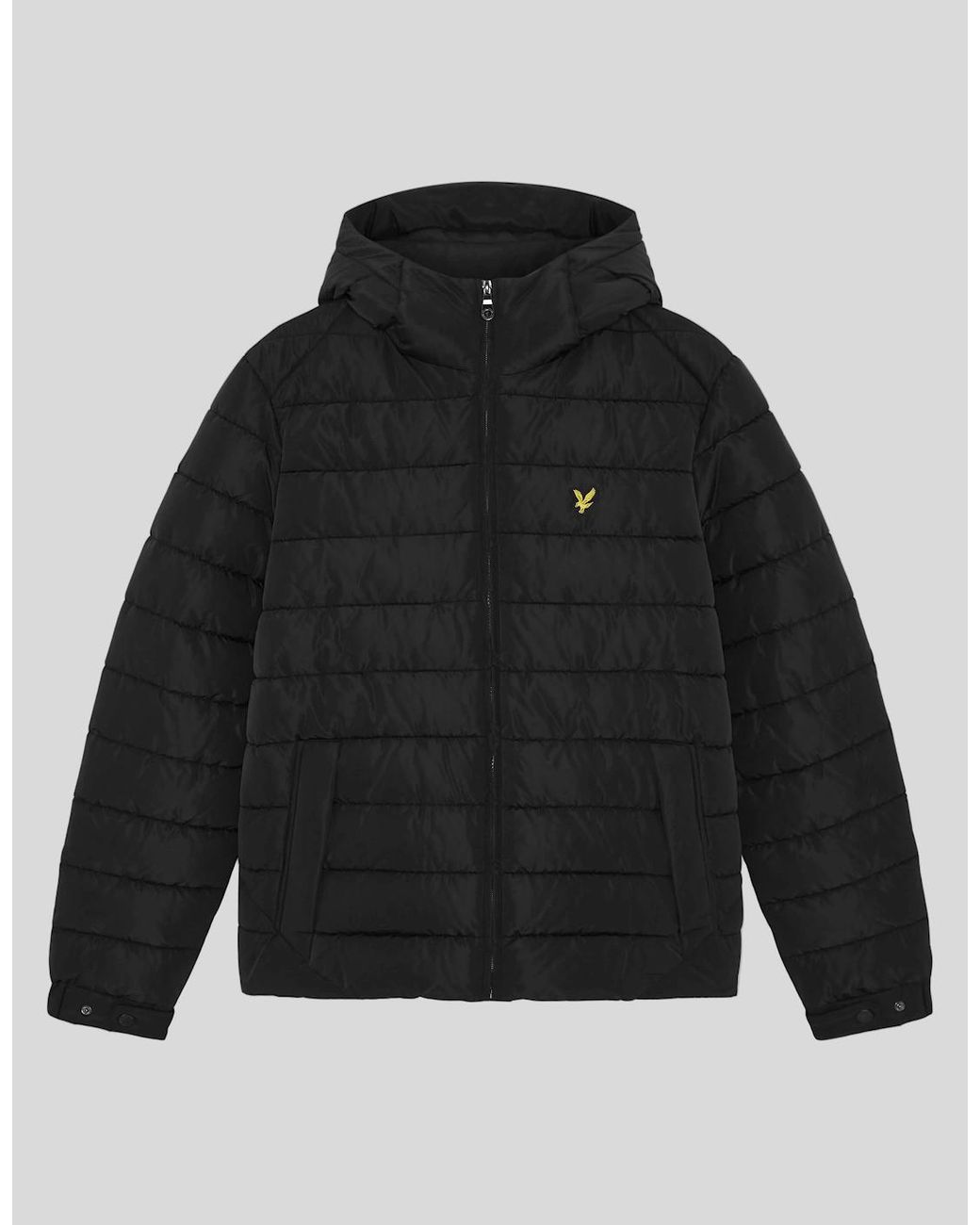 Lyle & Scott Black Hooded Quilted Jacket for men