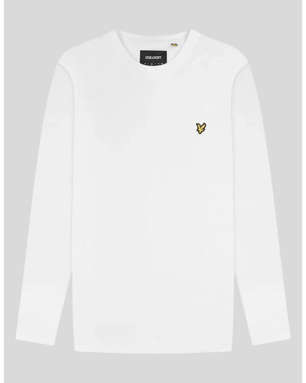 Lyle & Scott White Long Sleeve Cotton T-Shirt for men