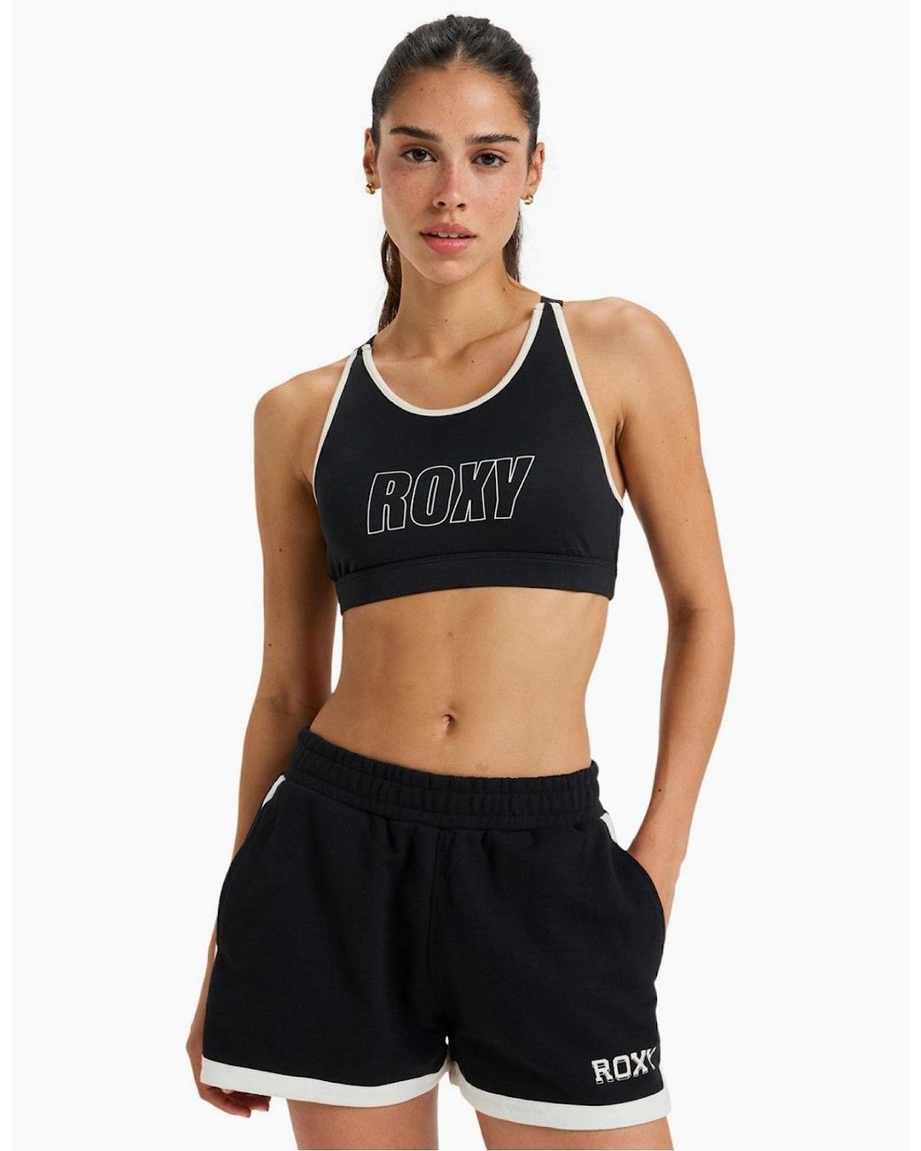 Roxy Black Everyday Flow Adjustable Medium Support Sports Bra