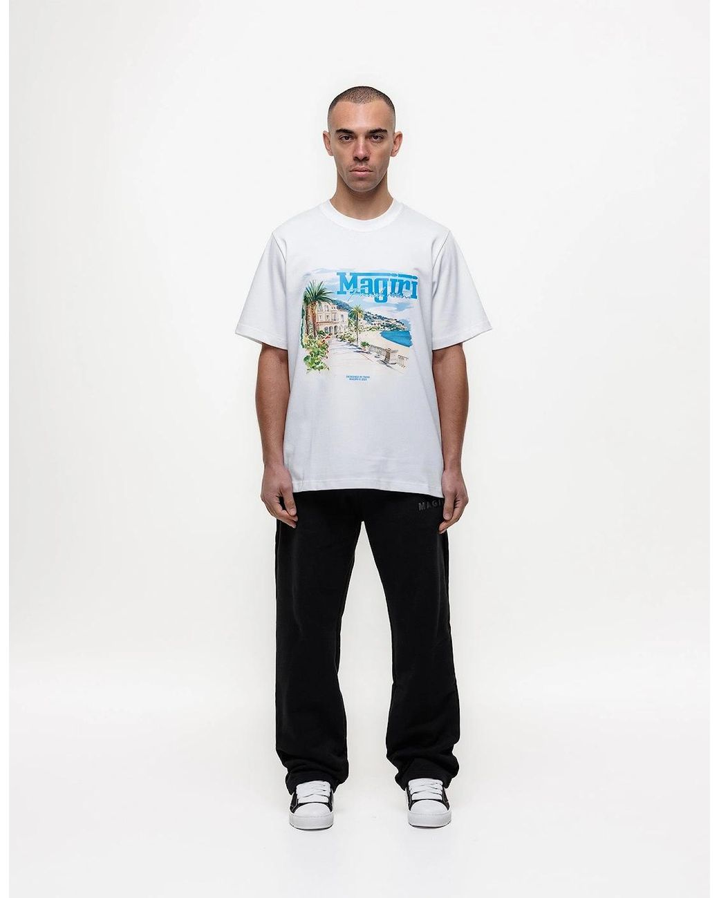 Magrit Blue Rivera Printed T-Shirt for men