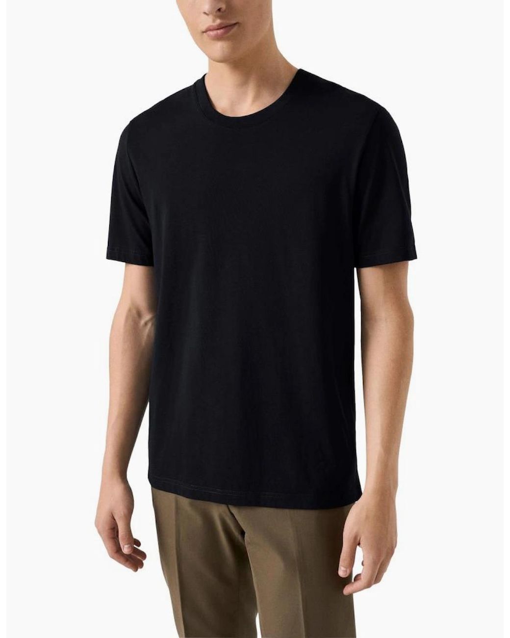 Eton of Sweden Black Supima Cotton T-Shirt 28 for men