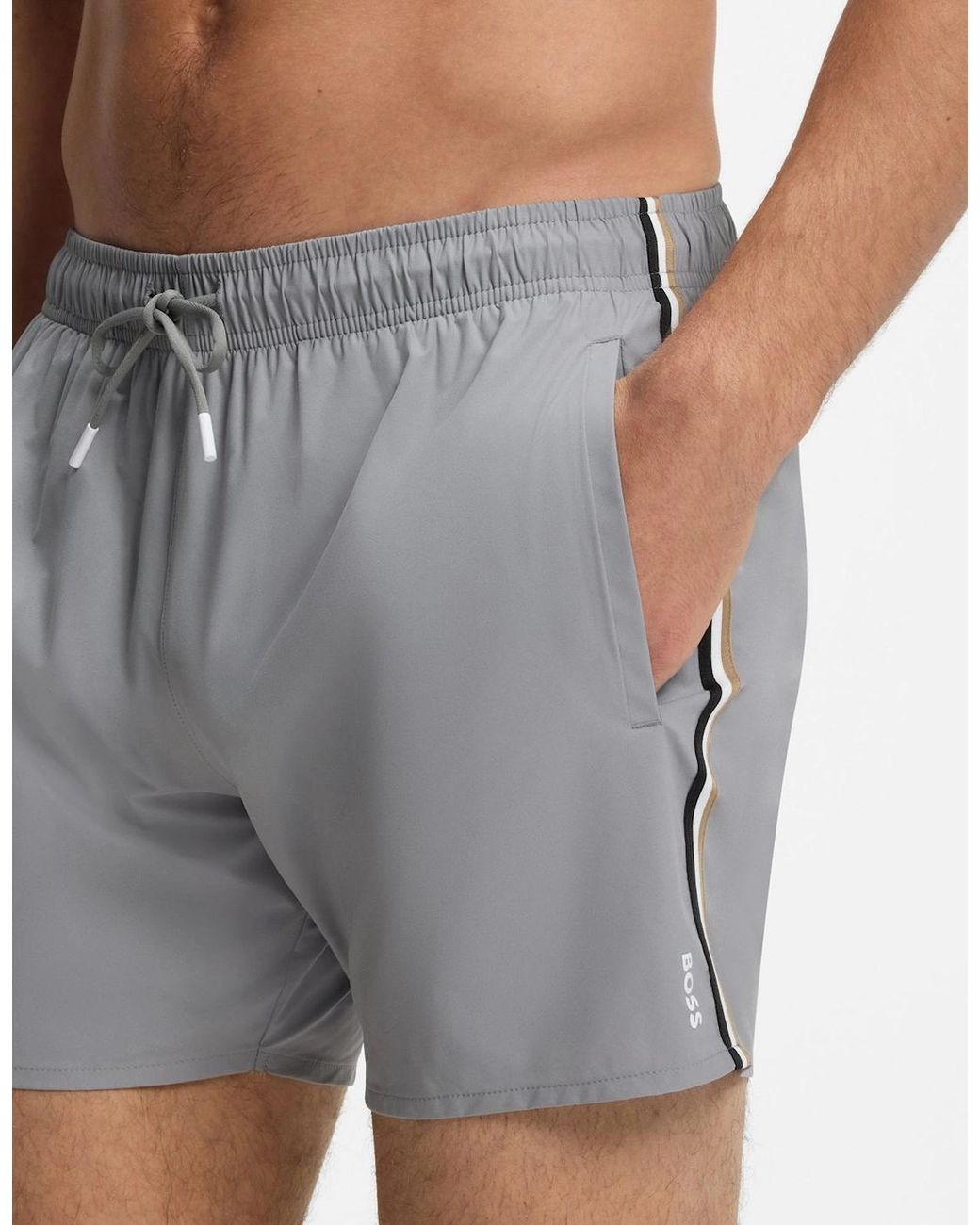 Boss Gray Iconic Swimshorts for men