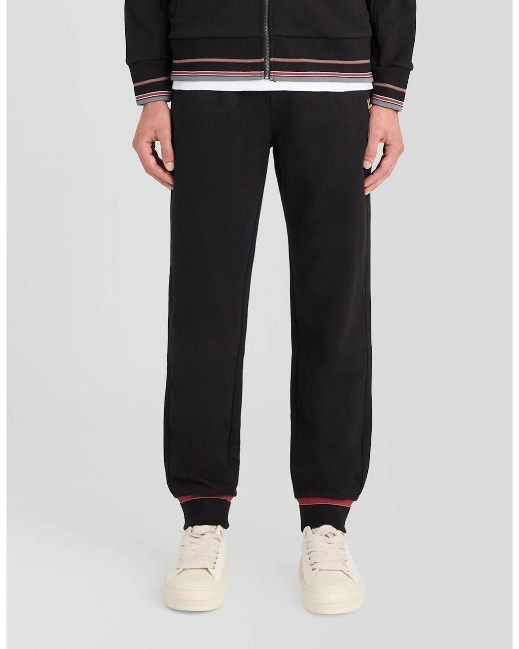 Lyle & Scott Black Cotton Tipped Track Pants for men