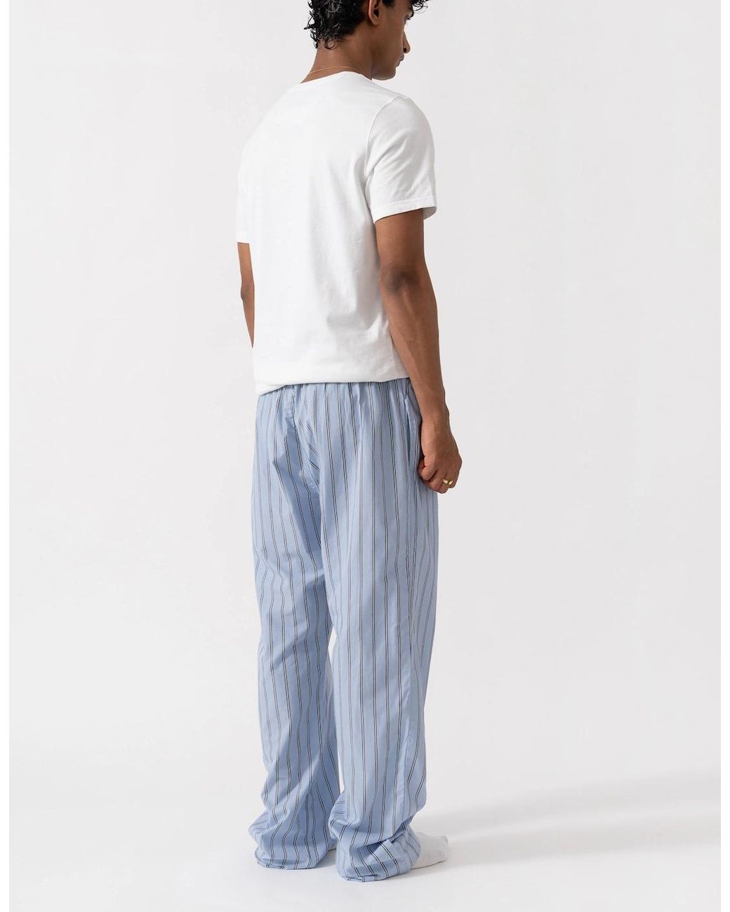 Gant Blue Striped Poplin Pyjama Pants for men