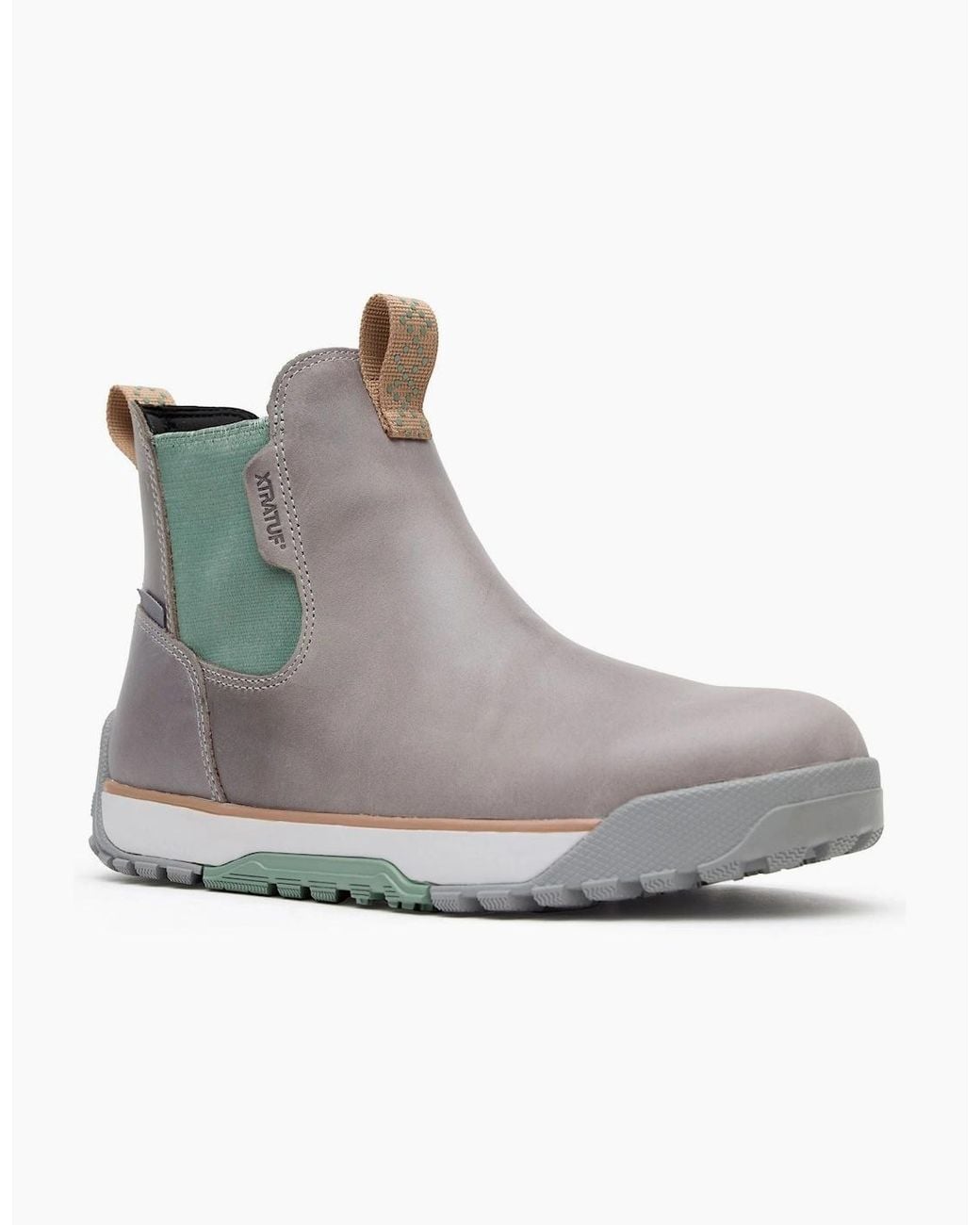 XtraTuf Gray Ankle Deck Leather Leather /Iceberg Wellington Boots