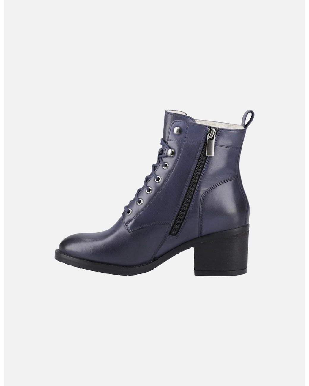 Hush Puppies Blue Harriet Leather Heeled Ankle Boots