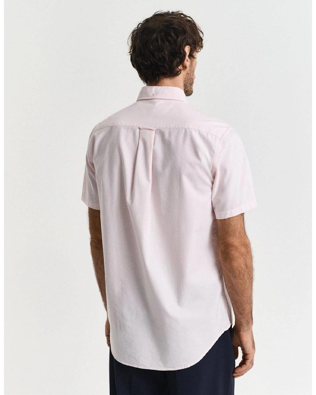 Gant White Regular Fit Classic Short Sleeve Oxford Shirt for men