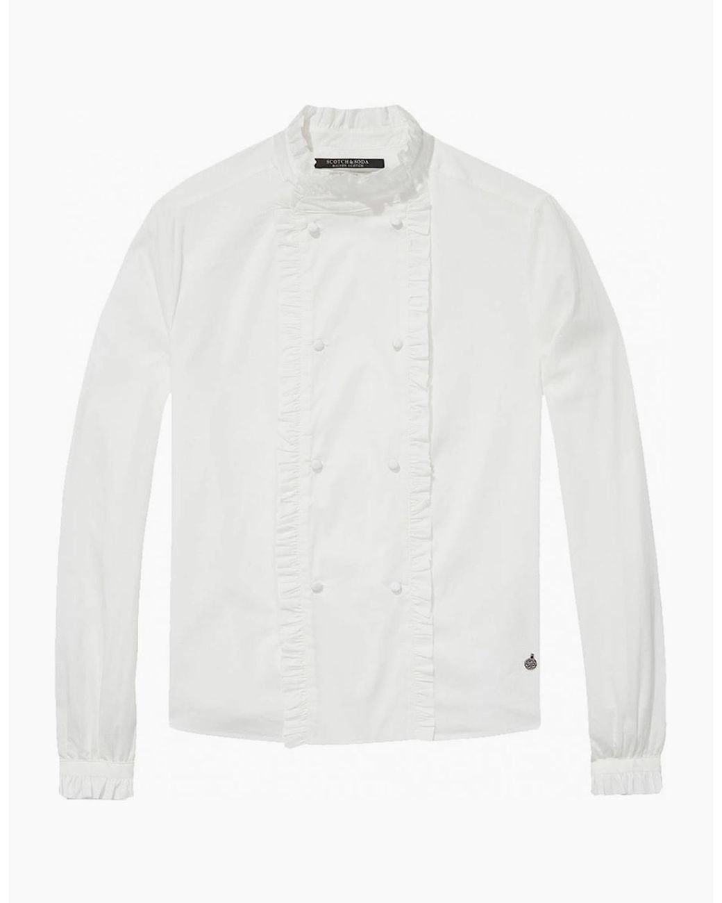 Maison Scotch White Double Breasted Shirt