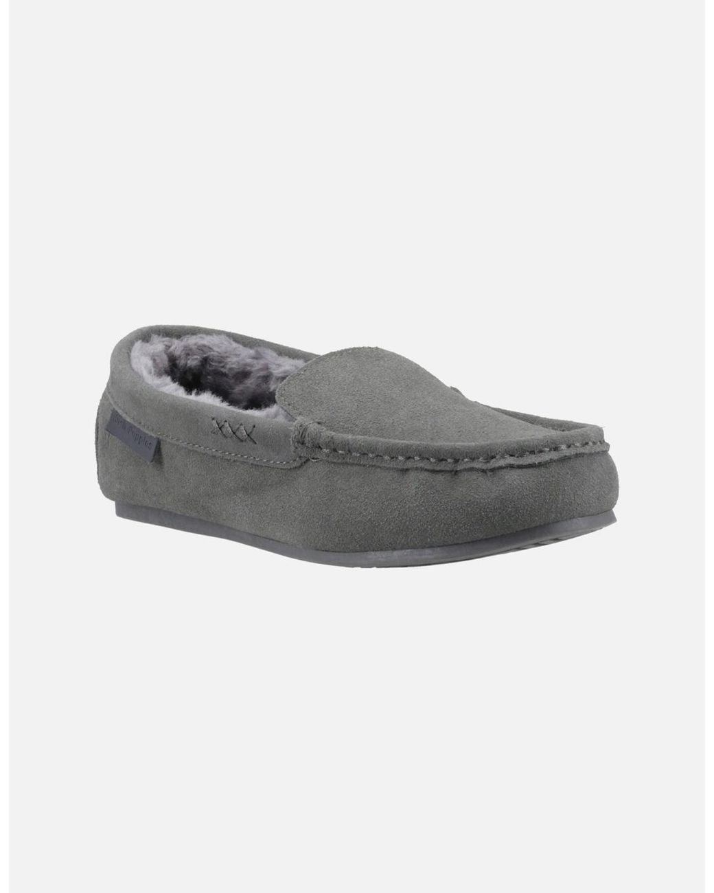 Hush Puppies Gray Annie Mocassin Suede Slippers