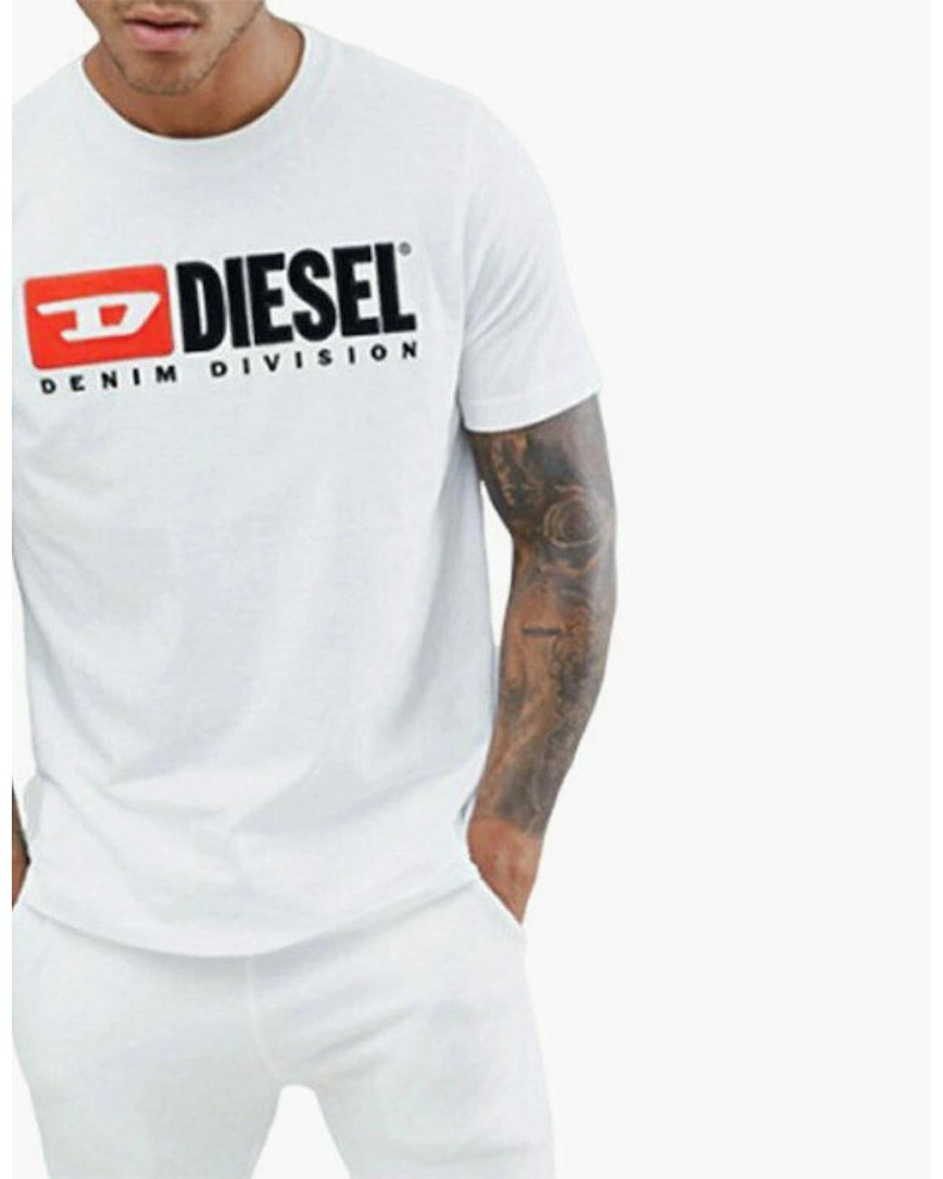 DIESEL Green T Just Division T Shirt Short Sleeve Crew Neck Casual Cotton Tee for men
